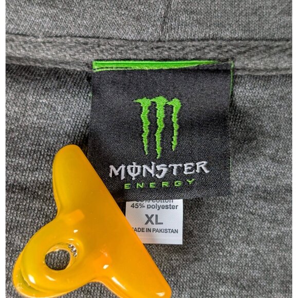 Monster Energy Official Full Zip Hoodie Sweatshirt Gray Mens Size XL NEW 2025 - Picture 3 of 4
